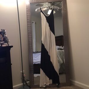 Blue and cream maxi dress